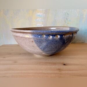 Artisan Ceramic Bowl - Blue and Tan